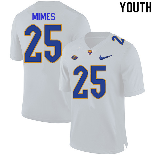2019 Youth #82 Kaymar Mimes Pitt Panthers College Football Jerseys Sale-White